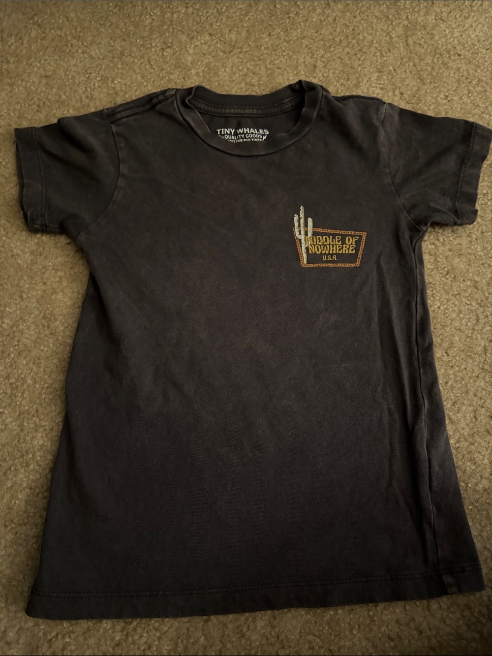 Tiny Whales Boys' Black 'Middle of Nowhere' Short Sleeve Tee